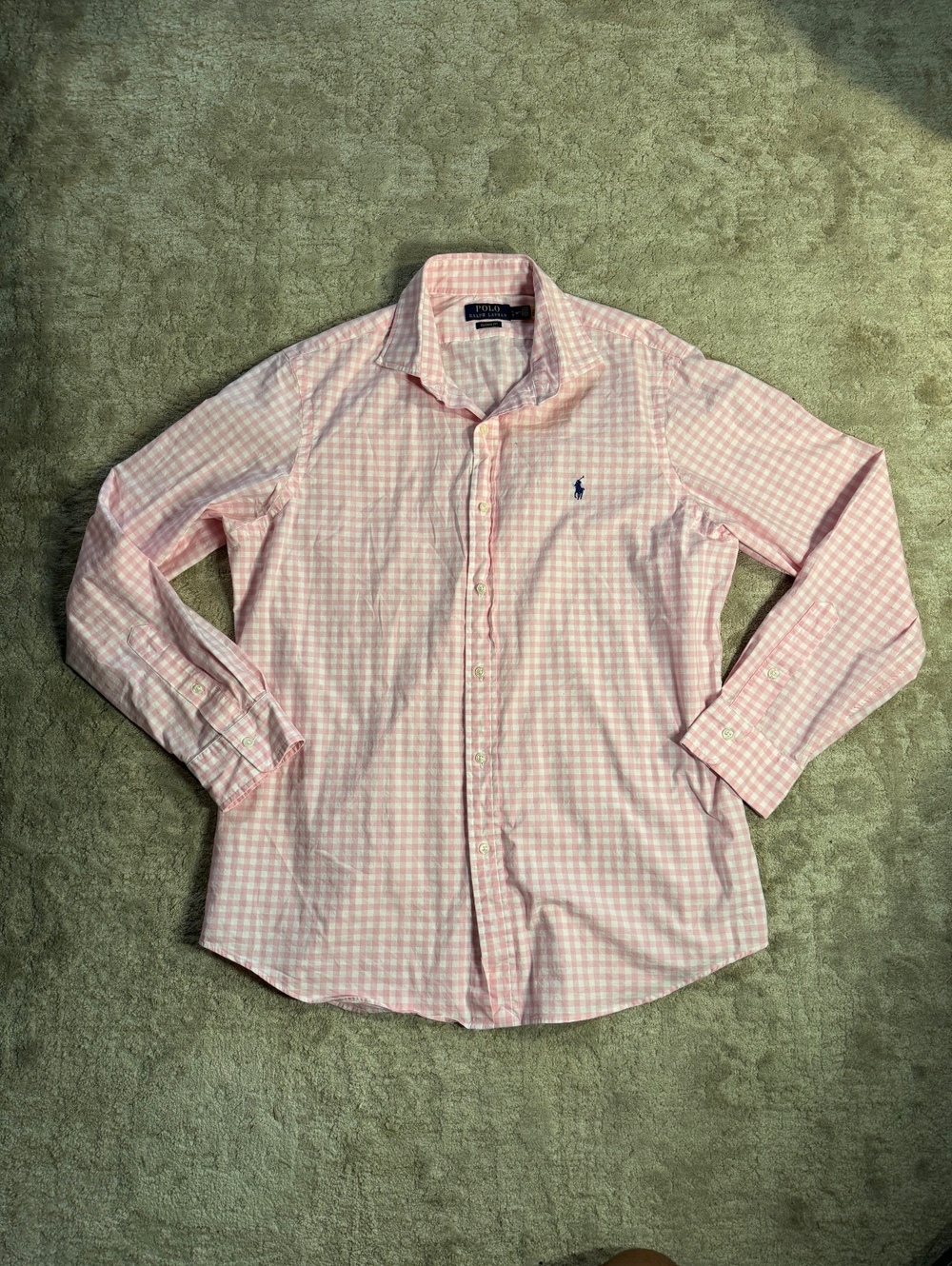 Polo Ralph Lauren Classic Fit Pink Gingham Button-Up Shirt Large